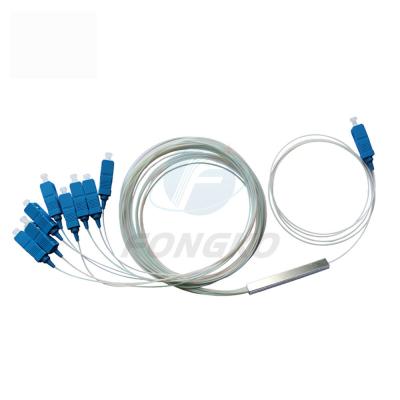 China 1x8 8 Core PLC FTTH Fiber Optic Splitter GPON EPON SCAPC SCUPC for sale