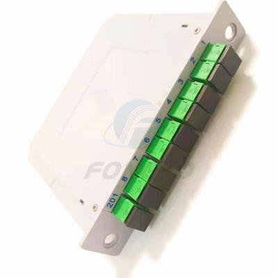 China Insert Type Fiber Optic Divider with Adapter SC/APC 1*8 fiber optical Insertion type PLC splitter for sale