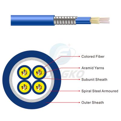 China Multi Core Gjafkv Indoor Fiber Optic Cable Bundle Armoured Cable 4 Core for sale