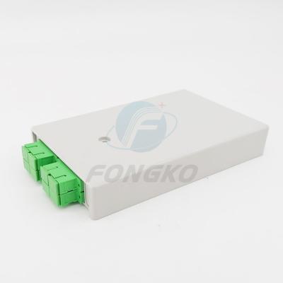 China Grey Optic Fiber Access-Verteilerkasten 1*8 Kern-Faser-optischer Anschlusskasten PLC-Teiler Sc-Verbindungsstück hoher Qualität 8 zu verkaufen