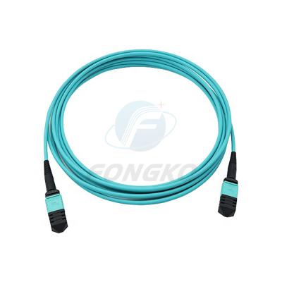China Professional Manufacturer 1 meter 12 cores  Fiber Optic Patchcord OM3-300 female MPO fiber optic patchcord for sale