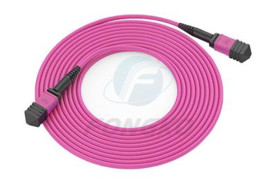 China 1 Meter 12 Cores OM4 MPO Fiber Optic Patch Cord And Pigtail Jumper For Data Center for sale