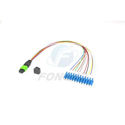 Chine 8/12/24 fibre MTP MPO à la correction de sortance de LC câblent 0.9mm pour le tableau de connexions de cassette de MPO à vendre