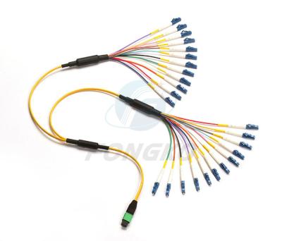 China LC UPC Fiber Optic Fanout Pigtail Patch Cord Cable APC MPO 24 Core for sale