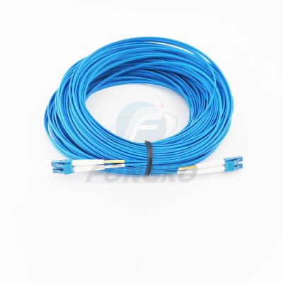 China 3m LC/UPC-LC/UPC Duplex Blue Fiber Optic Armored Patch Cord With Lszh Jacket for sale