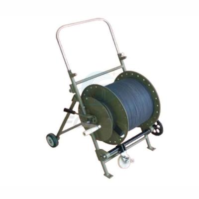 China Flexible Electric Fiber Optic Cable Reel Cart Rollers with Brake for sale