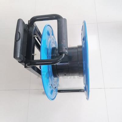 China 460mm Foldable Metal Spool Cable Reel Cart With Cable Release And Brake for sale