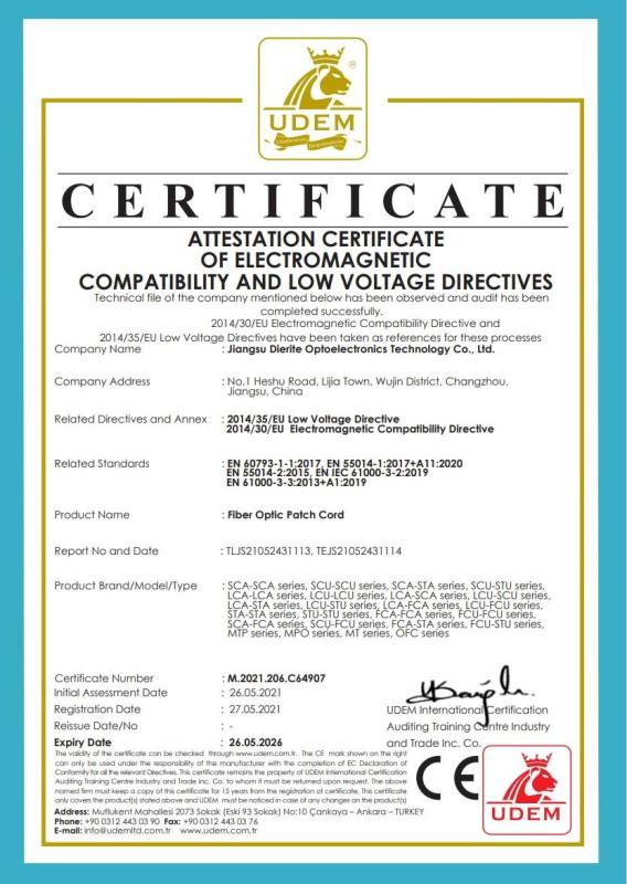 CE - Jiangsu Dierite Optoelectronics Technology Co.,Ltd.
