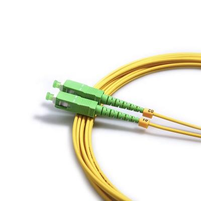 China Duplex OS2 patch cord SC APC SC APC single mode optical fiber for sale