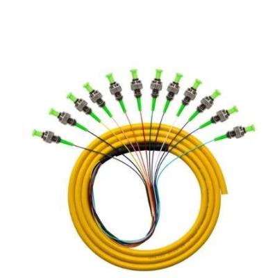 China 12 Core 0.9mm Cable Fiber Optic Pigtail APC Upc FC St Connector Optical Bunch Pigtails for sale
