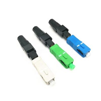 China Sc APC Plastic Fiber Optic Quick Connector FTTH Singlemode Pre Polished Tools for sale