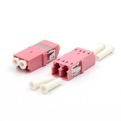 China LC Upc To LC Upc Duplex Om4 Fiber Optic Adapter With Flange For FTTH Communication for sale