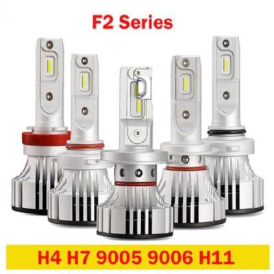 China F2 H4 H7 9005 9006 Automotive LED Headlight Fanless Headlamp Fog Light for sale