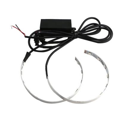 China DC12V 5000lm APP Control LED Car Ambient Lights SMD Projector Auto Styling Demon Led Halo Rings Kit for sale
