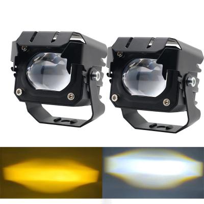 China 12-80V Amber 3570 LED Dual Color LED Work Lights For Motorcycle 30-60W Off Road Driving Lights for sale