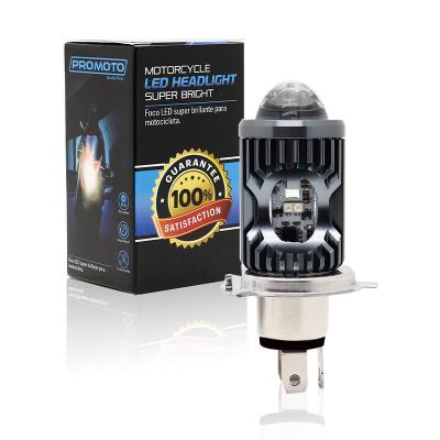 China Mini Driving Light DRL Motorcycle LED Headlight Bulb H4 H6 BA20D P15D Auto Car Fisheye Projector Lens Dual Color for sale