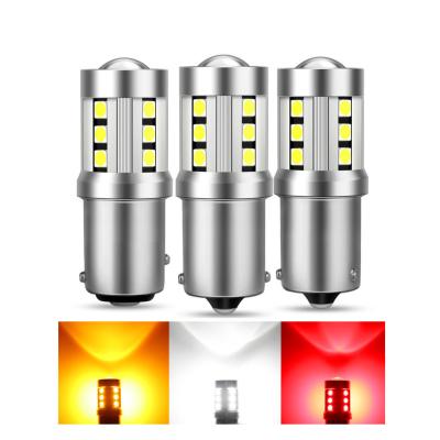 China Universal White LED Car Turn Signal Lights1156 1157 3030 15SMD LED Bulb White Yellow Canbus License Plate Interior Led for sale