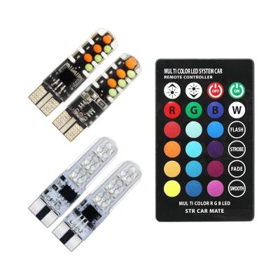 China Brightness New type car Interior led light bulb T10 5050 6SMD RGB color With RGB With Remote strobe flashing lights en venta