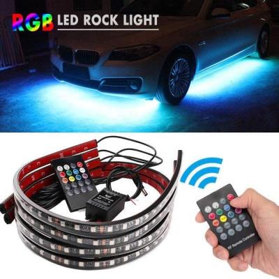 China Automotive LED Interior Lights Multi Color Remote Control ABS Lamp Set 12V Car LED Lights Underglow Flexible Strip Light zu verkaufen