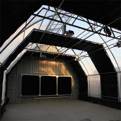 China Breathable Curtain Auto Light Deprivation Greenhouse With Movable Seeding Bed for sale
