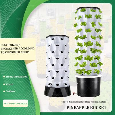China 100L 10 12 6 8 Layers Tower Garden 80 Holes Hydroponic Growing System In Home for sale
