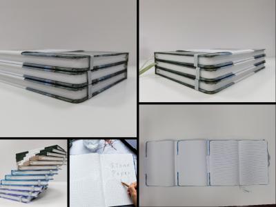 China Cubierta de cuero de la PU de la piedra del árbol del cuaderno impermeable libre del papel en venta