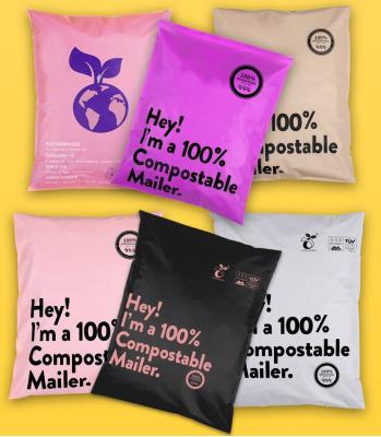Κίνα Ο βιοδιασπάσιμος αυτοκόλλητος αγγελιαφόρος τοποθετεί τις πολυ λιπασματοποιήσιμες τσάντες Mailer σε σάκκο προς πώληση