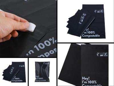 China Custom Logo Black Poly Mailers Compostable For Express Shipping for sale