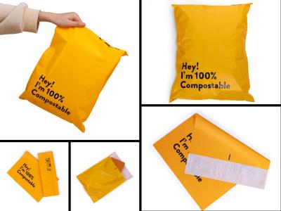 China Garment Packaging Self Adhesive Courier Bags 100% PLA Corn Starch Packaging for sale