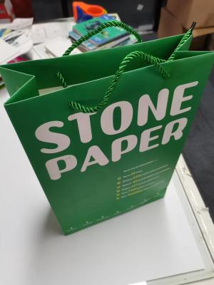 Китай Customized Stone Paper Packaging Tear Resistant Waterproof Creasyproof For Shopping продается