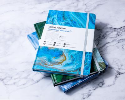 Китай CMYK Color Printing Stone Paper Notebook with Saddle Stitch Binding Matte Lamination продается