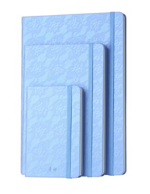 Κίνα Lace Gradient Color PU Leather Hardcover Stone Paper Notebook With Elastic Band προς πώληση