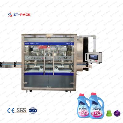 China Laundry Liquid Insert Plug Outside Screw Track Type 2 Heads Capping Machine 4000BPH for sale