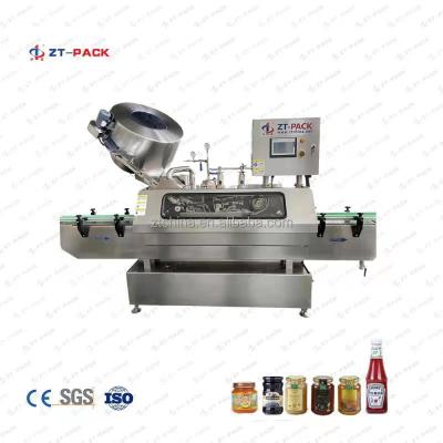 China Automatic Glass Jar Vacuum Capper Liquid Sealing Machine Steam Vacuum Capping Machine for sale