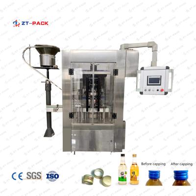China Wine Bottle Cap Tightening Machine Olive Oil , Rotary Juice Bottle Cap Sealing Machine for sale