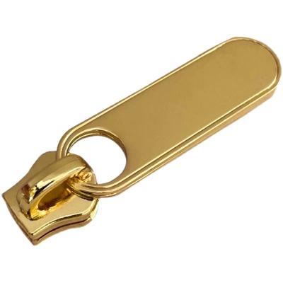 China Handbags Antique Brass Metal Zipper Sliders Anti Abrasion Gold Zipper Pulls ODM for sale