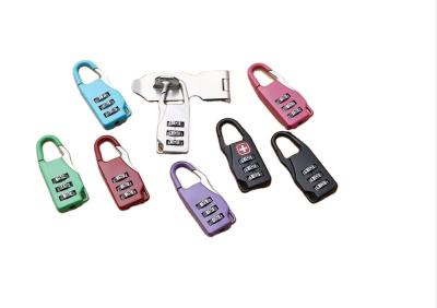 China ODM Zinc Alloy Metal Bag Lock Mini Combination Padlock 3 Digit For Gym Backpack for sale