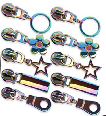 China Colorfast Rainbow Zipper Pulls Slider OEM for sale