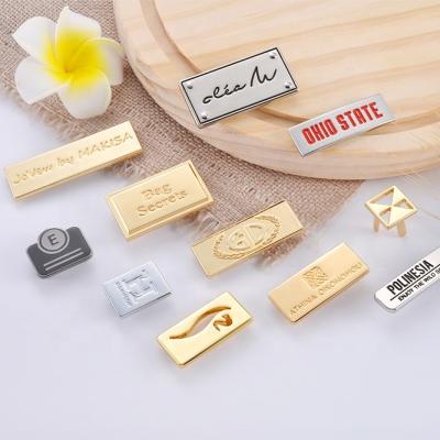 China Pantone Handbag Metal Tags Rectangular Brass Engraved Name Plates 100pcs for sale