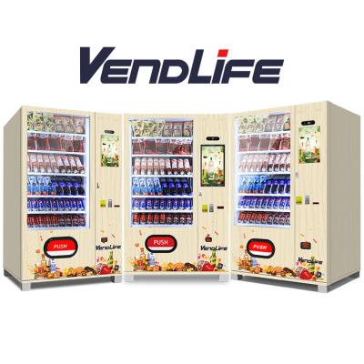 China 24 Hours Self-service Store Drinks And Snacks Combo Vending Machine For Food And Drinks Snacks Vendlife Vending Machine for sale