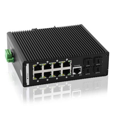 China 56Gbps Industrial Managed POE Switch 4 SFP Fiber Full Gigabit Poe Switch for sale