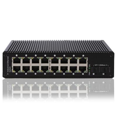 China HUASIFEI Industrial Managed POE Switch 16 Gigabit Port 48-56V DC for sale
