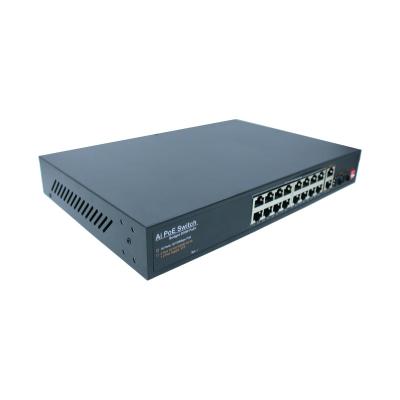 China Intelligent Industrial Unmanaged POE Switch 16 Port 2 Gigabit Electrical / Optical Port for sale