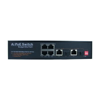 China IEEE802.3x Industrial Unmanaged POE Switch Fiber Optic POE Switch 7 Gigabit Ports for sale
