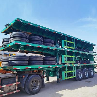 China 40ft Container Flatbed Semi Trailer 40 feet Truck Semi Trailer Flatbed Trailers for sale