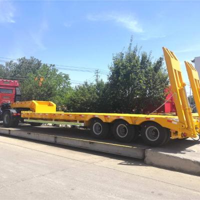 China Detachable Gooseneck Low bed Semi Trailers with Slope for Excavators Bulldozers for sale