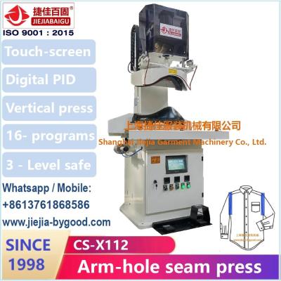 China Máquina vertical del hierro de la prensa del calor eléctrico para la costura del agujero del brazo de la camisa de la ropa en venta