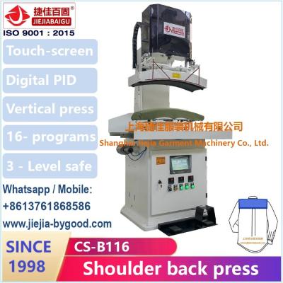 China Wrinkle Free Vertical Shirt Pressing Machine 220V For Sleeve Body Side Seam Sealing for sale