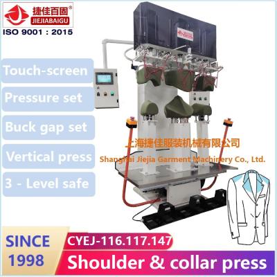 China Collar de ombro duplo Equipamento de ferro a vapor vertical Para blazer jaqueta vestido de tecido diferente à venda