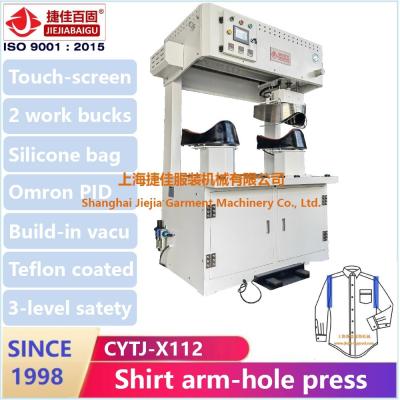 China Wrinkle free shirt arm hole seam press machine 2 top shift working position for sale